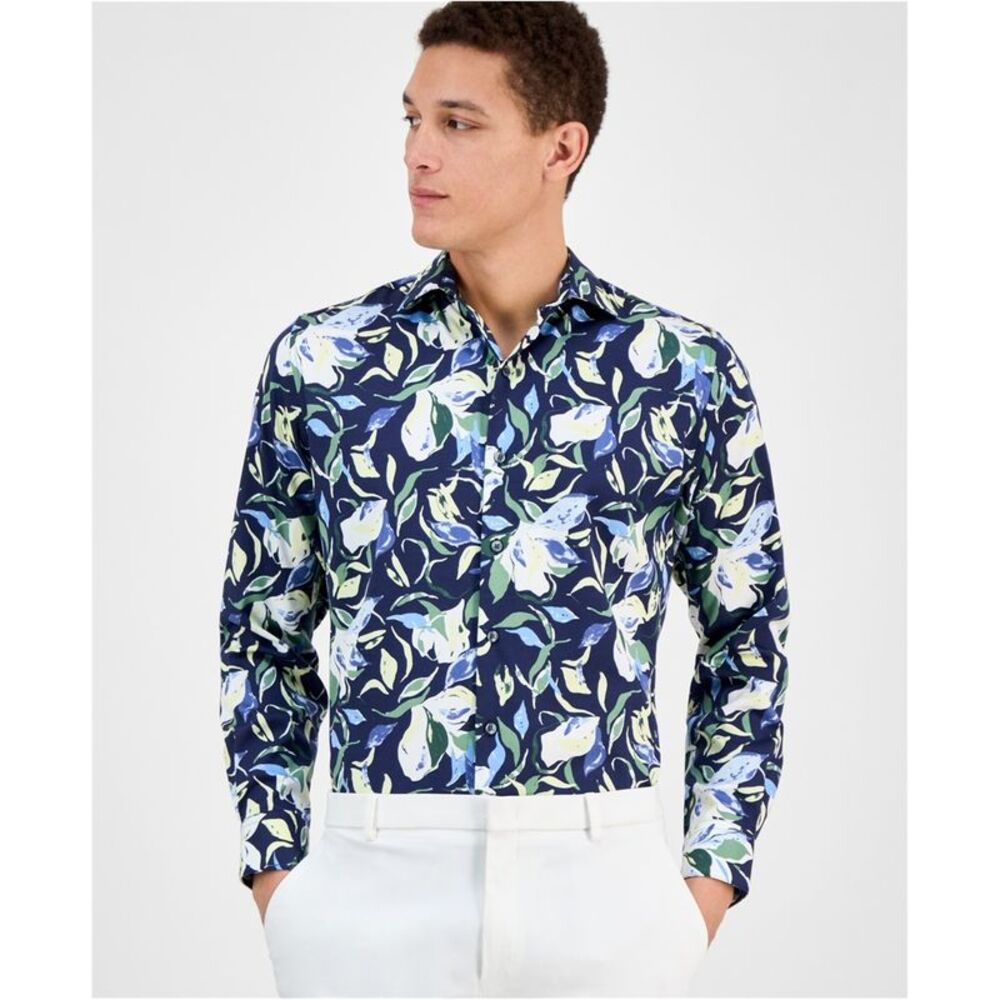 bar III Mens Isola Bella Floral Print Button Up Shirt, NWT